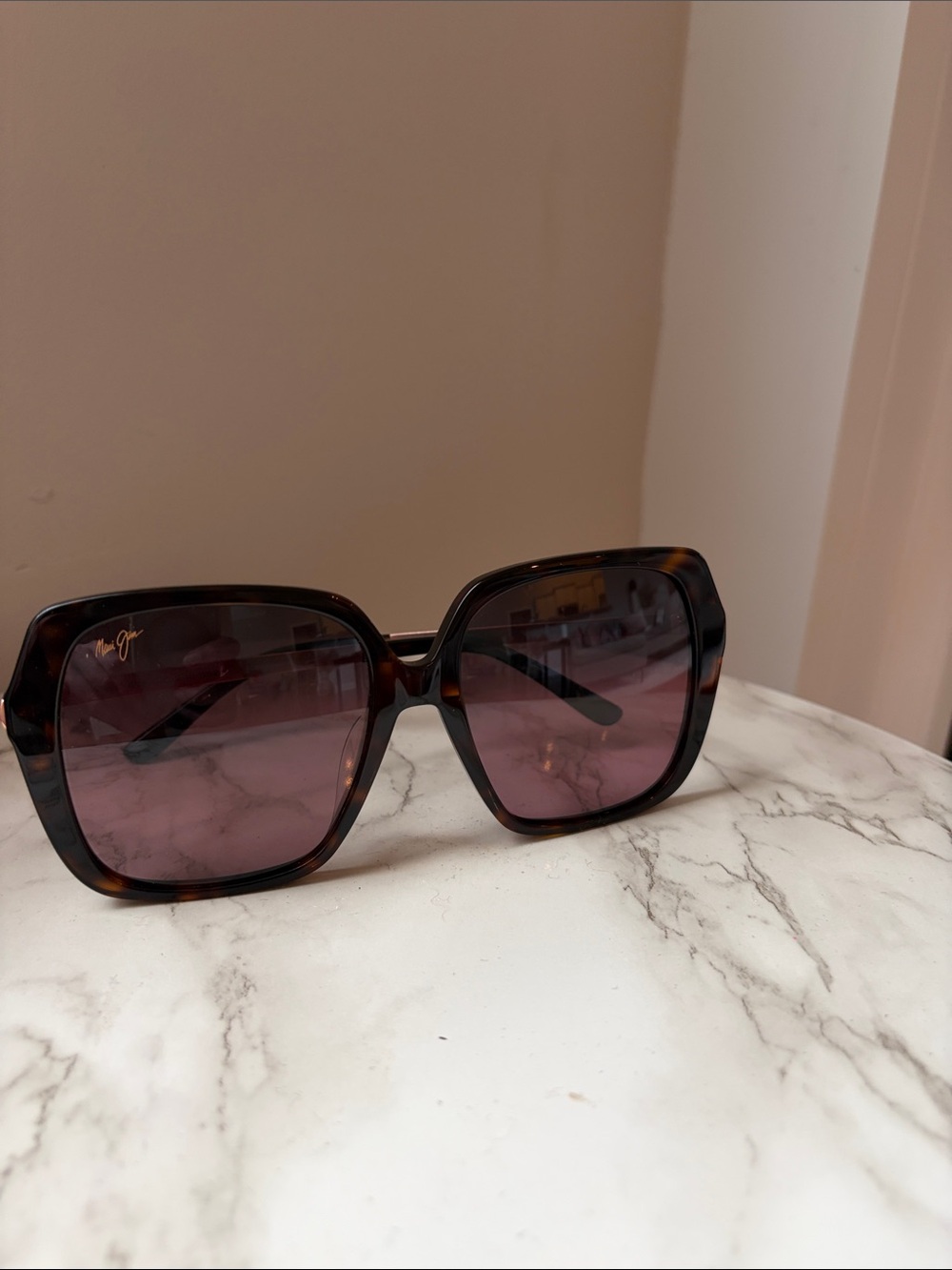 Maui Jim Tortoiseshell Frame Sunglasses with Purple Gradient Lenses